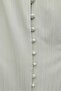 Buttoned V-Neck Jacquard Crinkle Tunic - Light Mink - 2