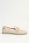Women's Beige Suede Loafer with Gold Buckle - 2