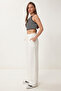 Wide Leg Summer Trousers with Pockets Lub0343 White - 3