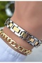 Chain Model-Steel Cord-Women's Wristwatch-Gold Silver Color-2 Years Warranty-Bracelet Gifted Hmj4Fc2 - 5