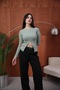 Luness Women's Soft and Flexible Fabric Slim Fit Body-Fitting Long Sleeve T-Shirt with Slit Detail - 3