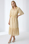 Short Sleeve Tie-Waist Regular Midi Dress - 2