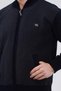 Navy Blue Men's Dad and Middle-Aged Knitwear Steel Knit Diamond Pattern Lined Acrylic Zipper Pocket Dad Cardigan - 3