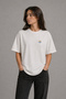 Sunset Embroidered Oversize T-Shirt White Unisex 30/1 Regular Fabric Short Sleeve - 7