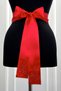 Red Bridal Sash, Crystal Glass Beads Embellished Bridal Ribbon, Bridal Waist Belt, Sister Sash