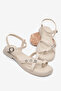 Women's Beige Comfortable Stone-Embellished Flip-Flop Sandals - 3