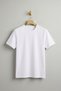 Men's White Crew Neck Short Sleeve Basic Comfort T-Shirt
