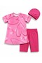 Short Sleeve Top and Tights Girls' Swimsuit 26421 Pink01 - 2