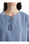 Tie Collar Embroidered Women's Blouse - 3
