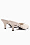 Elsy Genuine Leather Beige Closed-Front Heeled Women's Slippers - 6