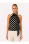 Women's Scarf Detail Polka Dot Slim Fit Modal Knitted Blouse 26054