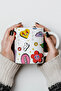 كوب سيراميك أبيض سعة 330 مل مطبوع بتصميم Emoji من Chill Kalp - 5