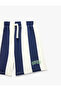 Cotton Embroidery Detailed Striped Shorts with Tie Waist - 7