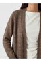 Alita City Lcw Everyday Brown Knitwear Plain Midi Women's Cardigan with a Difference - 3