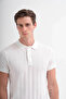 Regular Fit White Men's Polo Neck T-Shirt 41020 - 4