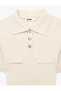 Slim Fit Half Button Detailed Short Sleeve Polo Neck Knitwear Sweater - 5