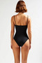 Women's Swimsuit Regular Square Neck Thin Straps Sleeveless Ribbed Lace-Up Detailed Underwireless Covered Raschel Knitted - 5