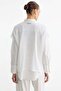 Linen knit sweater and polo shirt set - white/ecru - 4