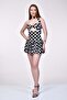 Polka Dot Mini Dress - Black - 2