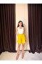 Women's Double Pleated High Waist Fabric Shorts - 2