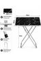 Marble Design Table and Chair [2 Chair] - Foldable Chair & Table Set with Metal Frame Dining Set for Garden Furniture | Patio Set for Balcony, Office, Camping & outdoor (70x60cm) - 6