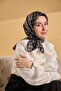 وشاح حريري من التويل بنقشة الكاكي