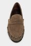 Naty Dark Beige Suede Genuine Leather Women's Loafer Shoes - 4