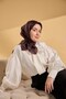 وشاح حرير تويلي أسود اللون - 2