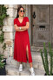   Women's Short Sleeve V-Neck Maxi Length Dress 124 Cm - 3