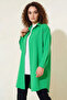 Women's Shirt Collar Buttoned Basic Cotton Green Hijab Tunic - 2