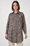Women's Patterned Viscose Brown Shirt Tunic