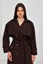 Long Draped Trench Coat with Pockets - 6