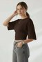 Women's Premium Waist-Fitted Wide Sleeve Brown Blouse - 2