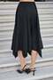Women's High Waist Eight-Piece Asymmetrical Skirt-Black - 6