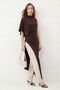Brown High Collar Asymmetrical Cut Long Tunic 261659 - 2