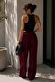 Patterned Wide-Leg Viscose Trousers Casual Stylish Women's Trousers My3535 - 2