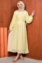 Yellow Balloon Sleeve Waist Tie Dress