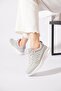 Harted Side Flame Embroidered Women's Sports Shoes Ice