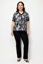 V-Neck Patterned Blouse - 4