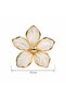 Women's Flower Earrings Tulle Textured Premium Design Stylish Gold Detailed Earrings - 3