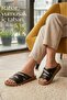 Exn Stone Laser Cut Detailed Comfortable Sole Women's Slippers New Season - 3