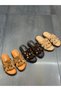 Terra Tan Suede Genuine Leather Pin-On Casual Slippers - 8