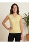 Skirt Lace-Like Knit V-Neck Athlete Blouse