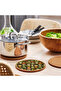 Cactus Patterned Cork Trivet Pot Pan Mat 19cm Diameter 1cm Thickness - 3
