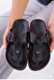 Men's Orthopedic Sole Black Color Flip-Flop Beach Sea Summer Non-Slip Slippers