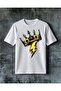 King Taci Sari Siddet Printed Oversize T-Shirt