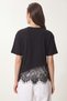 Lace Detailed Oversize Knitted T-Shirt Lcr0125 Black - 5
