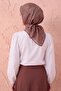 Soft Scarf Lina Flora Dark Brown 90X90 - 2