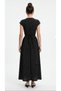 Women's Victorian Back Lace-Up Black and White Polka Dot Long Woven Dress - 4