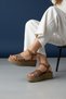 Genuine Leather Leopard Detail Elastic Wedge Heel Women's Sandals - 4